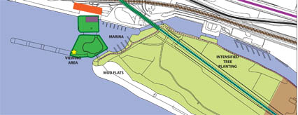 Plan of green network at Bowling harbour